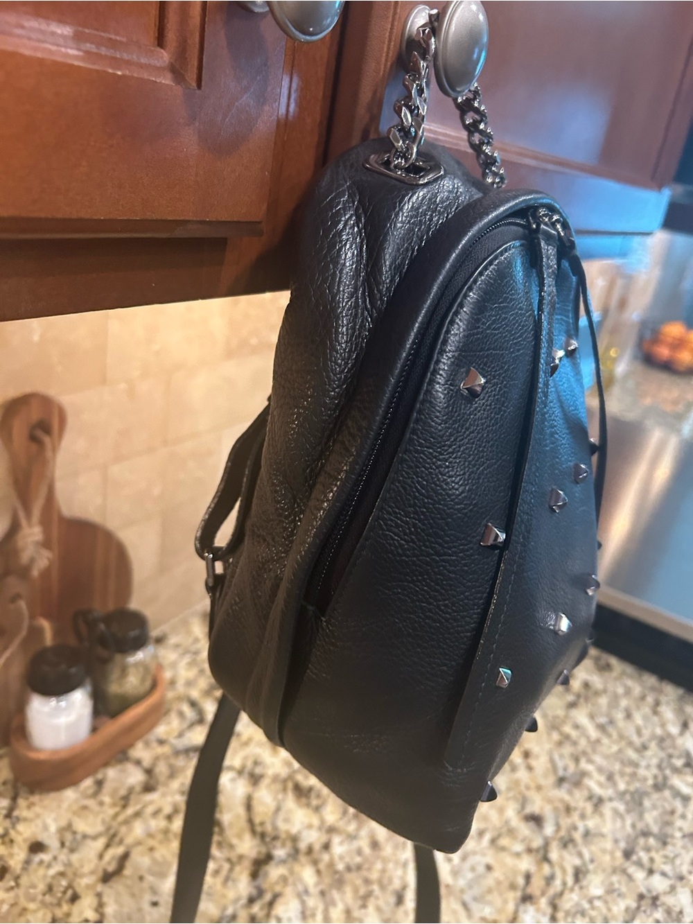 Furla Black Leather Mini Backpack Genuine Leather Rare - Picture 4 of 8